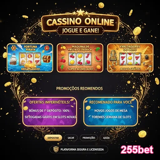 Tela de jogos de cassino online, tema conformidade legal